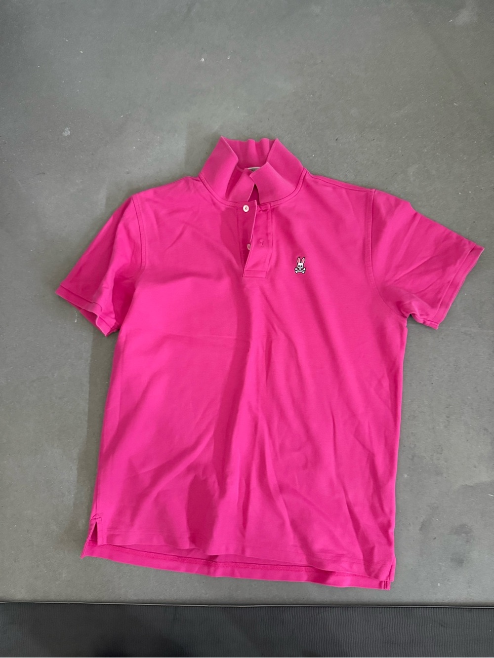 Psycho Bunny Men's Bright Pink Short Sleeve Polo